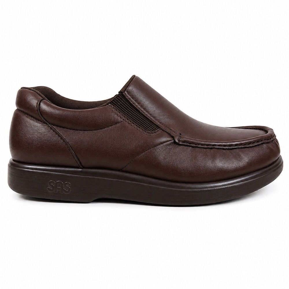 SAS Side Gore Antique Loafers Brown Slip On Shoes Men’s 11.5 M Leather Comfort